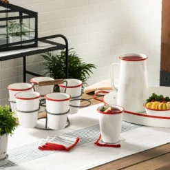 Core Stripes Twisted Fringe Oversized Table Runner Blue/Cream - Hearth & Handâ„¢ With Magnolia