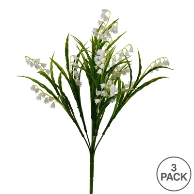 Vickerman 16" Artificial Lily Of The Valley Bush, Set Of 3 2 Vickerman 16" Artificial Lily Of The Valley Bush, Set Of 3 - Image 2