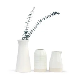 DEMDACO Linen Texture Just Because Vase White