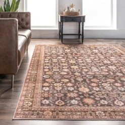 NuLOOM Cathie Persian Floral Machine Washable Area Rug -Home Furnishing Store GUEST 678bd928 112f 4149 bdda fb031a346014
