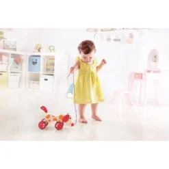Hape Walk A Long Pepe The Puppy Wooden Push Pull Toy Can Sit, Stand, Roll, With Rubber Rimmed Wheels, For Toddlers Ages 1 And Up, Red And Orange -Home Furnishing Store GUEST 69820f42 9d4c 4b6c 9220 81342ff7a93d