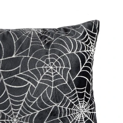13"x18" Spiderweb All Over Halloween Lumbar Throw Pillow Black - Lush Décor 2 13"x18" Spiderweb All Over Halloween Lumbar Throw Pillow Black - Lush Décor - Image 2