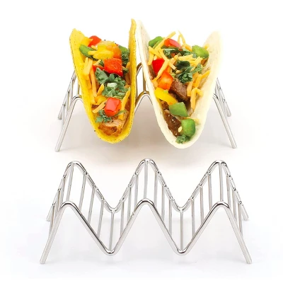 2 Lb Depot Premium Stainless Steel Stackable Taco Holders - Holds 2-5 Hard Or Soft Tacos, Five Styles Available - Set Of 2 5 2 Lb Depot Premium Stainless Steel Stackable Taco Holders - Holds 2-5 Hard Or Soft Tacos, Five Styles Available - Set Of 2 - Image 5