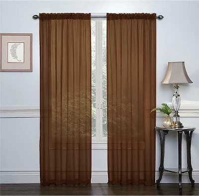 GoodGram 2 Piece Rod Pocket Elegant Sheer Voile Curtain Panels 3 GoodGram 2 Piece Rod Pocket Elegant Sheer Voile Curtain Panels - Image 3