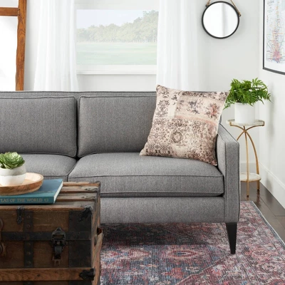 Persian Patchwork Throw Pillow Gray - Nicole Curtis 2 Persian Patchwork Throw Pillow Gray - Nicole Curtis - Image 2