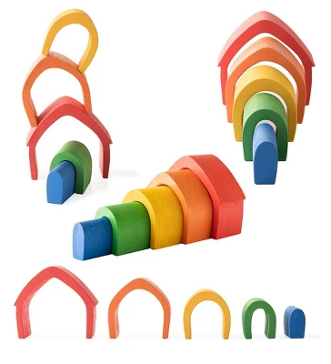 5-Piece Wooden Stackable Nesting Blocks Play Set 2 5-Piece Wooden Stackable Nesting Blocks Play Set - Image 2