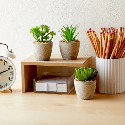 6 Pack Artificial Succulents, 2.7 To 4 Inches Green And Red Cactus Plants With Gray Pots 1 6 Pack Artificial Succulents, 2.7 To 4 Inches Green And Red Cactus Plants With Gray Pots