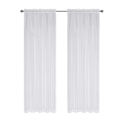 Kate Aurora Montauk Accents Ultra Lux 2 Piece Rod Pocket White Sheer Voile Window Curtain Panels 1 Kate Aurora Montauk Accents Ultra Lux 2 Piece Rod Pocket White Sheer Voile Window Curtain Panels