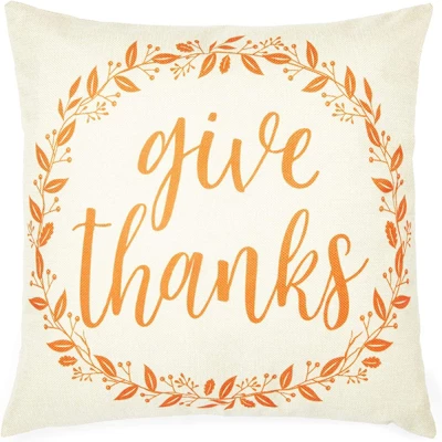 Okuna Outpost Set Of 4 Fall Thanksgiving Decorative Pillow Case Cushion Covers 18 X 18 In, 4 Designs 2 Okuna Outpost Set Of 4 Fall Thanksgiving Decorative Pillow Case Cushion Covers 18 X 18 In, 4 Designs - Image 2