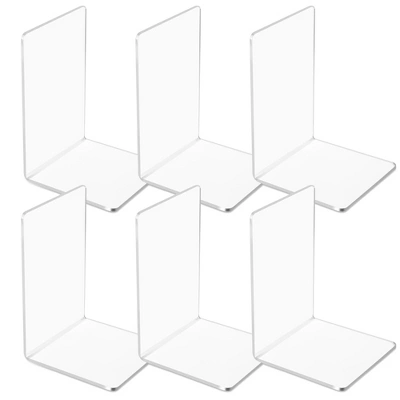 Juvale 6 Pack Acrylic Bookends For Shelves, Clear Book Ends L Shaped Book Stoppers For Office & Home, 4.5 X 7.1 In 7 Juvale 6 Pack Acrylic Bookends For Shelves, Clear Book Ends L Shaped Book Stoppers For Office & Home, 4.5 X 7.1 In - Image 7