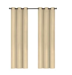 Embossed Solid Blackout Grommet Curtain Panels (Set Of 2)