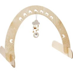HABA Dots Play Gym - Space Saving Natural Wooden Arch For Dangling Elements