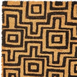 Juvale Black Patterned Coir Doormat Welcome Front Door Mat Indoor Outdoor Rugs 17"x30" -Home Furnishing Store GUEST 77df2f9a 0e1a 4d8e 9e26 76e04c484142