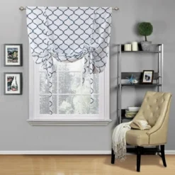 Kate Aurora Living Shabby Chic Trellis Quatrefoil Single Tie Up Window Curtain Shade -Home Furnishing Store GUEST 7d150a41 9021 404c b0d5 41e026f3e986