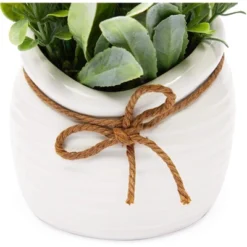 Juvale Artificial Flowers, Fake Faux Plants With Small White Vase For Indoor Room Spring Home Decor, 3.5 X 6 In -Home Furnishing Store GUEST 7f214440 48cb 4da8 bd3a c14dda44de3e