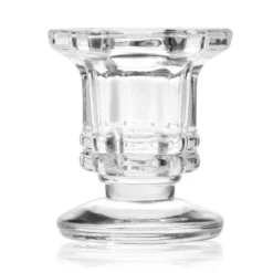 Crystal Glass Candle Holders Set Of 12, Clear Taper Candlestick Pillar Candle Holder 2"x2"x2.3" -Home Furnishing Store GUEST 833a6732 7b10 46b9 a747 4f4b3575a6db