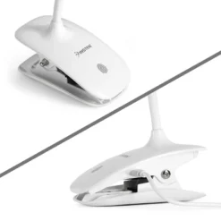 Insten LED Desk Lamp, Bright Table Lamp, Clip-On, Rechargeable, Flex Neck, Touch Control, 3 Brightness Levels, 240 Lumens, White -Home Furnishing Store GUEST 83b19473 f267 4186 9c6c 6effe5e4c6a6