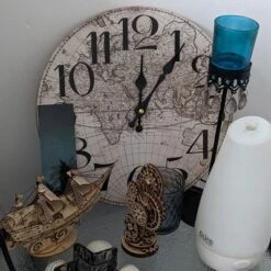 Northlight 12" Ivory And Black Battery Operated Round Wall Clock With World Globe Design -Home Furnishing Store GUEST 83b5be13 ce2f 42b5 a8c6 5e93b544d4b6