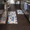 2 Piece Set Anti Fatigue Kitchen Floor Mats, Diamond Pattern Comfort Cushioned Standing Rugs Waterproof, 2 Sizes