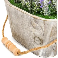 Artificial Lavender Fake Flower Plant In Rustic Oval Wooden Box For Decorations -Home Furnishing Store GUEST 844ea4fc b8bd 4206 b188 b199f4517efd