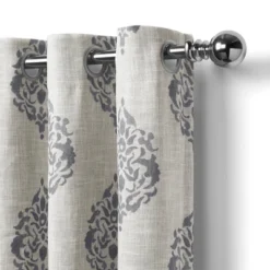 Navara Medallion Room Darkening Single Window Curtain Panel - Elrene Home Fashions
