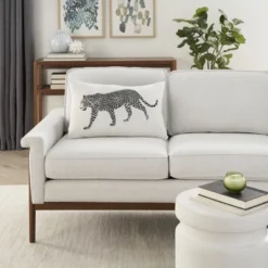 Mina Victory Outdoor Raised Print Leopard Lumbar Throw Pillow -Home Furnishing Store GUEST 85285a7b e9c0 4fd0 8881 5ebe70a15c07