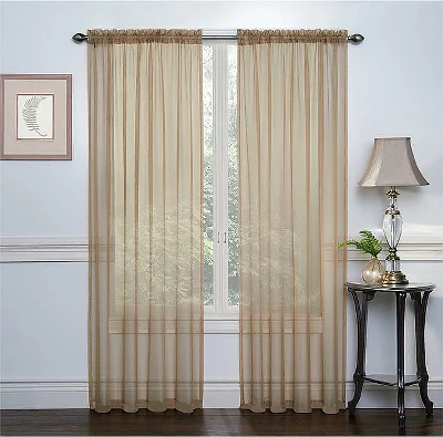 GoodGram 2 Piece Rod Pocket Elegant Sheer Voile Curtain Panels 4 GoodGram 2 Piece Rod Pocket Elegant Sheer Voile Curtain Panels - Image 4