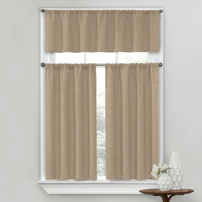 Kate Aurora Complete Textured 3 Piece Cafe Kitchen Curtain Tier & Valance Set 9 Kate Aurora Complete Textured 3 Piece Cafe Kitchen Curtain Tier & Valance Set - Image 9