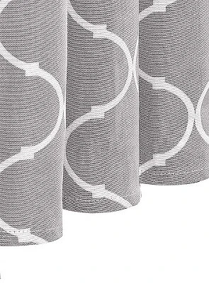 Kate Aurora Gray & White Lattice Clover Ultra Luxurious Single Tie Up Window Curtain Shade - 42 In. W X 63 In. L 5 Kate Aurora Gray & White Lattice Clover Ultra Luxurious Single Tie Up Window Curtain Shade - 42 In. W X 63 In. L - Image 5