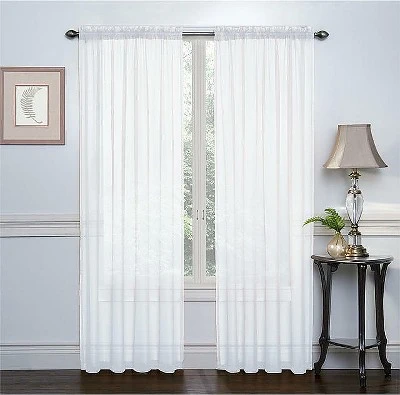 GoodGram 2 Piece Rod Pocket Elegant Sheer Voile Curtain Panels 12 GoodGram 2 Piece Rod Pocket Elegant Sheer Voile Curtain Panels - Image 12