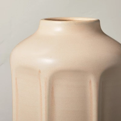 13" Faceted Ceramic Vase Sunset Taupe - Hearth & Hand™ With Magnolia 3 13" Faceted Ceramic Vase Sunset Taupe - Hearth & Hand™ With Magnolia - Image 3