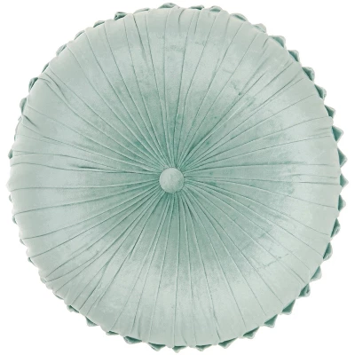Sofia Pin Tuck Velvet Round Floor Cushion - Mina Victory 7 Sofia Pin Tuck Velvet Round Floor Cushion - Mina Victory - Image 7