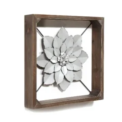 Framed Metal Flower Wall Sign Gray - Stratton Home Decor -Home Furnishing Store GUEST 8bf224b4 7c81 4a3b b22e ee71af55e4f7