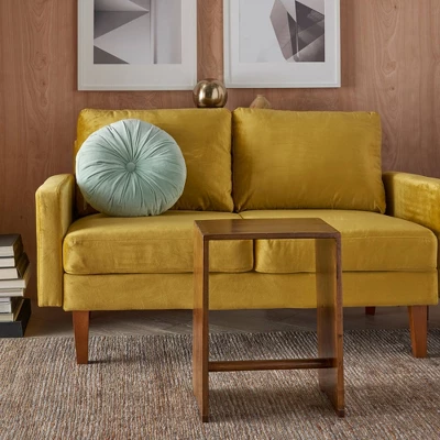 16" Ruched Velvet Round Throw Pillow - Mina Victory 3 16" Ruched Velvet Round Throw Pillow - Mina Victory - Image 3