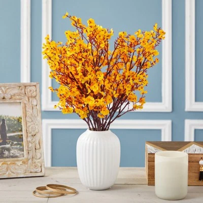 6 Pack Silk Artificial Baby's Breath Flowers With Stem, Babies Breath Faux Flower Bouquet, Fake Floral Arrangement For Table, 20 Inch, Orange 1 6 Pack Silk Artificial Baby's Breath Flowers With Stem, Babies Breath Faux Flower Bouquet, Fake Floral Arrangement For Table, 20 Inch, Orange