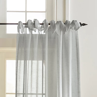 Vienna Tie-Top Sheer Cottagecore Single Window Curtain Panel - Elrene Home Fashions 1 Vienna Tie-Top Sheer Cottagecore Single Window Curtain Panel - Elrene Home Fashions
