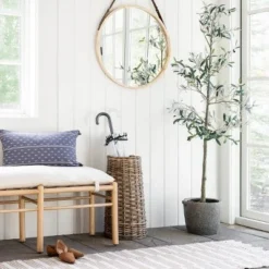 26" Wood Mirror With Pleather Strap Hanger - Threshold™ Designed With Studio McGee -Home Furnishing Store GUEST 91dea4da 00ed 45d1 9f22 518a2a48f1fa