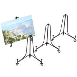 Juvale 4 Pack Black Metal Tabletop Folding Easel, Iron Display Stand Holder For Desk, Picture, Plate, Decor, Wedding, Party, 5 In -Home Furnishing Store GUEST 94ca0eba c52b 474d 91e4 00f1d637c23e