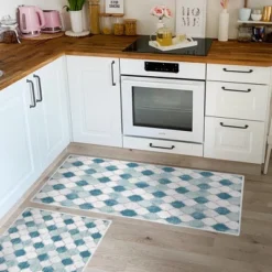 Sussexhome Non Skid Washable Kitchen Runner Rugs Set Of 2 - Multipurpose Low Pile Area Rugs For Laundry Room, Entryway, Bathroom - Set Of 44 X 24 And 31.5 X 20 Inches Floor Mats