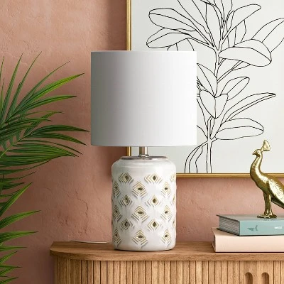 Diamond Cutout Table Lamp With Lit Base - Opalhouse™ 1 Diamond Cutout Table Lamp With Lit Base - Opalhouse™