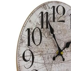 Northlight 12" Ivory And Black Battery Operated Round Wall Clock With World Globe Design -Home Furnishing Store GUEST 98bda585 ca6a 475c 9146 5323de5a6e30