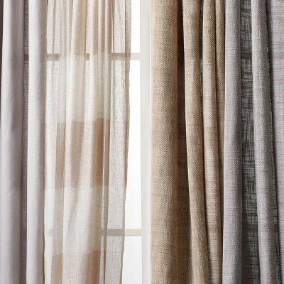 1pc Light Filtering Textured Weave Window Curtain Panel - Threshold™ 2 1pc Light Filtering Textured Weave Window Curtain Panel - Threshold™ - Image 2