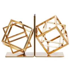 Juvale Decorative Gold Bookends With Square Metal Geometric Design, For Books, Magazines, Journals, Slip-Resistant Pads (5x6x3 In) -Home Furnishing Store GUEST 9c23fc19 b425 4a5b b38f bc9b105e7cd1