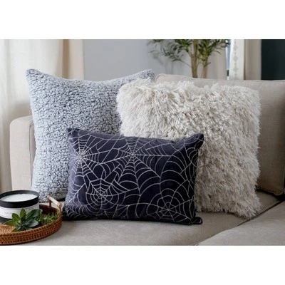 13"x18" Spiderweb All Over Halloween Lumbar Throw Pillow Black - Lush Décor 3 13"x18" Spiderweb All Over Halloween Lumbar Throw Pillow Black - Lush Décor - Image 3