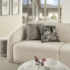 Mina Victory Sofia Jaquard Zebra Velvet 18" X 18" Black Indoor Throw Pillow -Home Furnishing Store GUEST a08fc95f 1f2b 4087 8169 8412952538a0