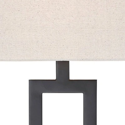 360 Lighting Aston 26" High Open Rectangle Modern Table Lamp Black Finish Metal Single Off-White Shade Living Room Bedroom Bedside Nightstand House 2 360 Lighting Aston 26" High Open Rectangle Modern Table Lamp Black Finish Metal Single Off-White Shade Living Room Bedroom Bedside Nightstand House - Image 2