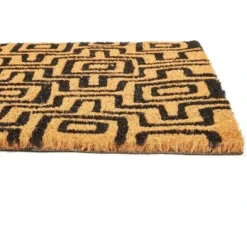 Juvale Black Patterned Coir Doormat Welcome Front Door Mat Indoor Outdoor Rugs 17"x30" -Home Furnishing Store GUEST a2af0c87 1c20 419c acb7 69c384e92052