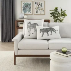 Mina Victory Outdoor Raised Print Leopard Lumbar Throw Pillow -Home Furnishing Store GUEST a497c6e3 551c 48b9 9ba4 d7833af9c85f