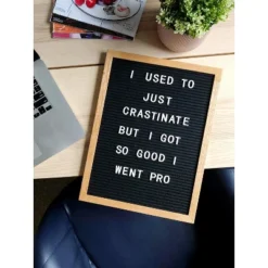 Amped Co - 162X12" Premium Felt Letter Board: 460 Letters, Oversized Emojis, Oak Wood Frame, PreCut Letters In 3 Canvas Bags -Home Furnishing Store GUEST a5f9b4fe a600 4e8e a320 205c919fa142