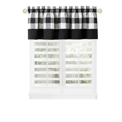Kate Aurora Modern Farmhouse Buffalo Plaid Checkered Rod Pocket Window Valance 1 Kate Aurora Modern Farmhouse Buffalo Plaid Checkered Rod Pocket Window Valance